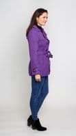 ❤️ Up to Plus ❤️ Womens Purple Trench Jacket db402